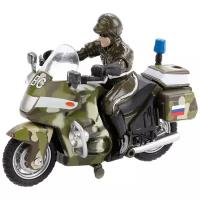 Мотоцикл ТЕХНОПАРК военный с фигуркой (CТ-1247-1) 10 см