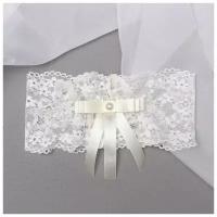 Подвязка для невесты "Венчание", белая 4439841