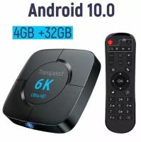 Смарт ТВ приставка, ТВ бокс 6K (Андроид 10, 5G, 4/32 Гб) / TV BOX