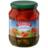 Ассорти из томатов и огурцов Globus стеклянная банка 680 г 720 мл