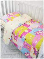 Детское постельное белье Сатин "Ферма", кпб/ постельное белье для новорожденных в кроватку/постельный комплект
