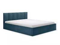 Двуспальная кровать Первый Мебельный Корсо ПМ Синий, велюр 180х200 см