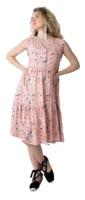 Платье летнее для беременных и кормления Мамуля Красотуля Фелиция Ligh цветы на розовом