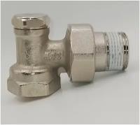 Клапан (вентиль, кран) для радиатора 3/4" ВН - угловой, Pettinaroli