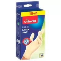 Перчатки Vileda Muilt Latex одноразовые, 6 пар, размер M/L, цвет белый M/L
