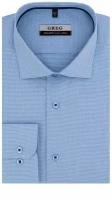 Рубашка мужская длинный рукав GREG 214/111/7876/1p, Прямой силуэт / Сlassic fit, цвет Голубой, рост 174-184, размер ворота 41