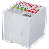 Блок (стикеры) для записей и заметок бумажный цветной в подставке Staff, куб 9х9х9 см, белый, белизна 90-92%