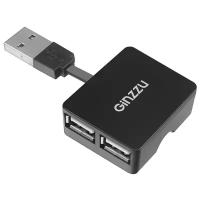 USB-концентратор Ginzzu GR-414UB, разъемов: 4, черный