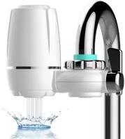 Проточный фильтр для воды Water Purifier, с установкой на кран, с запасным картриджем, цвет белый