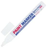 Маркер-краска лаковый (paint marker) 4 мм, белый, нитро-основа, алюминиевый корпус, BRAUBERG PROFESSIONAL PLUS, 151444