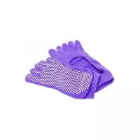 Носки противоскользящие для йоги, фиолетовые SF 0347, размер 36-40