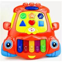 Развивающая интерактивная детская игрушка пианино-машинка "Умный Я", музыкальная игрушка для малышей ZYE-E0337 Zhorya, подсветка, названия и голоса животных, мелодии, песни, сказка, 25х24х6 см