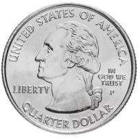 Монета 25 центов (квотер, 1/4 доллара). Штаты и территории. Иллинойс. США, 2003 г. в. Состояние UNC (без обращения)