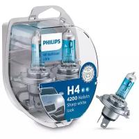 Лампа галогенная Philips WhiteVision ultra H4 12V 55/60W P43t-38, 2 шт.