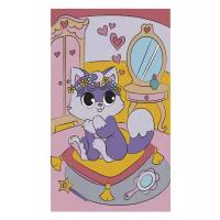 Картина по номерам на подрамнике «Котёнок на пуфике» 20×30 см