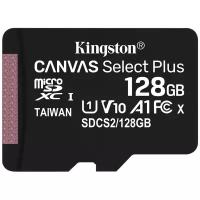 Карта памяти Kingston microSDXC 128 ГБ Class 10, V10, A1, UHS-I U1, R 100 МБ/с, 1 шт., черный