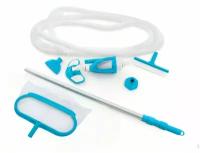 Набор для уборки бассейна INTEX: телескопич рукоятка, щетка, 2 вакуумн насадки, сачок-скиммер (28003)
