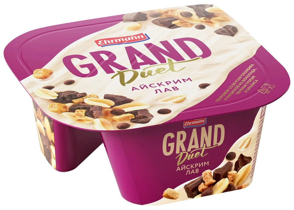 Творожный десерт Ehrmann Grand Duet Айскрим лав 9.1%, 138 г
