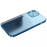 Задняя панель-крышка MyPads из мягкого качественного силикона с матовым противоскользящим покрытием для iPhone 12 Pro Max (6.7) с красивым дизайном и цветом синий металлик