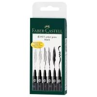 Faber-Castell Набор капиллярных ручек Pitt Artist Pen, 0.1, 0.3, 0.5, 0.7, 2.5 мм, 6 шт