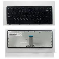 Клавиатура для ноутбука Lenovo IdeaPad Flex 14 Series. Плоский Enter. Черная, с черной рамкой. 25213957, 9Z.NAASW.L0R.
