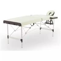 Массажный стол MED-MOS JFAL01A 2-х секционный, кремовый/коричневый