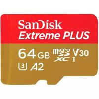 Карта памяти SanDisk Extreme PLUS microSDXC Class 10 UHS Class 3 V30 A2 170MB/s + SD adapter