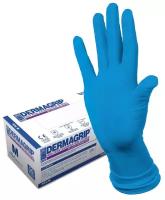 Перчатки смотровые WRP Dermagrip High Risk, 25 пар, размер: M, цвет: синий