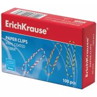 Скрепки Erich Krause 33 мм, с цветными полосками "Zebra", 100 шт (24874)