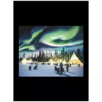 Картина с подсветкой на стену 50 x 40 x 3,8 см Северное сияние с LED подсветкой, светодиодная картина, декор светодиодный, подарок