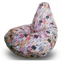 MyPuff кресло-мешок Груша, размер XL-Компакт, оксфорд, Коты Серые