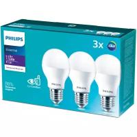 Упаковка светодиодных ламп 3 шт Philips Essential LED 11-95W 8718699616243, E27, A55, 11Вт