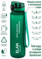 Бутылка для воды 1000 мл 7,8*7,8*28,5 см "Style Matte" мотивационная темно-зеленая