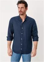 Рубашка для мужчин, s.Oliver, модель: 130.10.204.11.120.2113965, цвет: темно-синий, размер: XL
