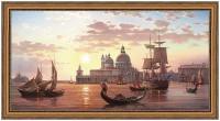 Картина в раме "Старая Венеция" 50/100 см/Большая картина для интерьера/на стену/в гостиную/в спальню/городской пейзаж/Графис