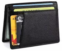 Супертонкий мягкий кошелек из 100% натуральной кожи, мини-кошелек для кредитных карт, мужской кошелек, тонкий маленький