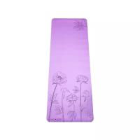Коврик для йоги ego yoga Pions, 185х68х0.4 см фиолетовый рисунок