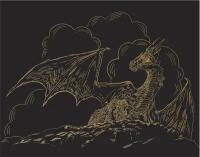 Hobbius SGHK Набор для творчества Гравюра 20 x 25.5 см N46 Дракон (золото)