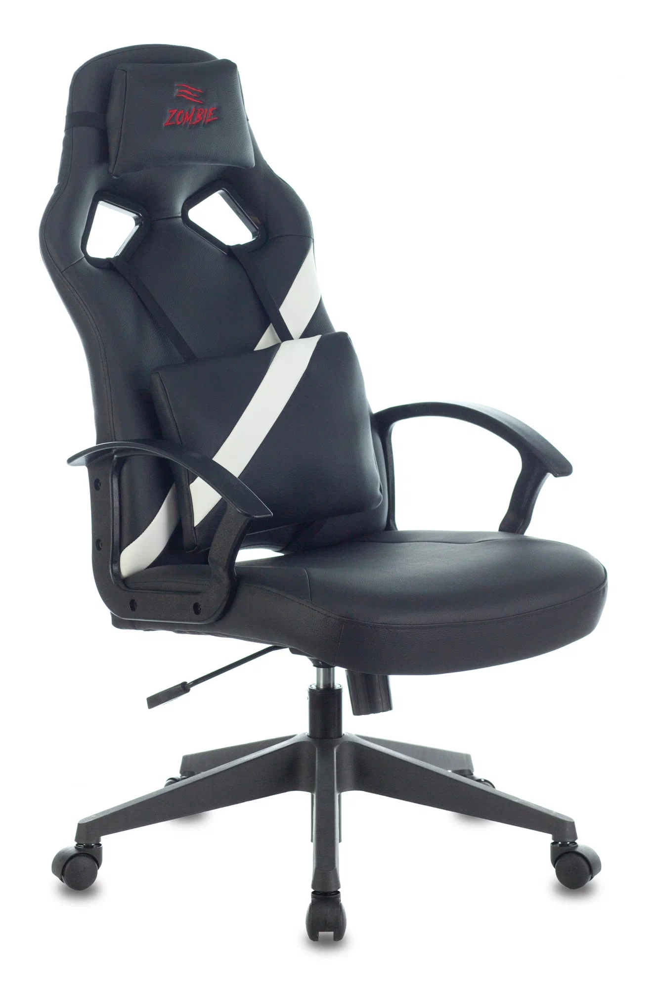 Компьютерное кресло Zombie DRIVER игровое, обивка: искусственная кожа, цвет: черный/красный