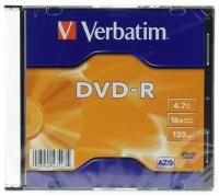 Диск VERBATIM DVD+R 16x 4.7Gb Slim 1/20/100/6000