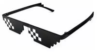 Карнавальные пиксельные очки в узкой оправе "Пиксели"
