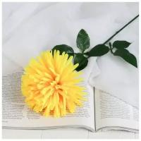 Цветы искусственные "Астра сфера" 12*60 см, жёлтая
