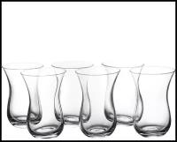 Набор турецких стеклянных стаканов армуды для чая, 6 предметов. 140 мл