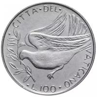 Монета Банк Ватикана 100 лир 1974 года