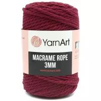 Пряжа YarnArt 'Macrame Rope 3мм' 250гр 63м (60% хлопок, 40% вискоза и полиэстер) (781 малиновый), 4 мотка
