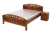 Кровать с матрасом и прикроватной тумбочкой из массива дерева Афродита-2, спальное место (ШхД): 120х200