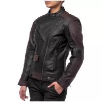 Куртка кожаная MOTEQ Teacher WAX, женский, черный/коричневый, размер L