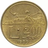Монета Банк Сан-Марино "Шестнадцать веков истории" 200 лир 1989 года