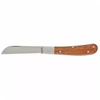 Нож садовый, 173 мм, складной, прямое лезвие, деревянная рукоятка Palisad
