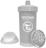 Детский поильник-непроливайка с силиконовым твёрдым носиком Twistshake Kid Cup, 360 мл, от 12 мес. Пастельный серый